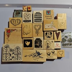 Vintage Stamps Valentine Hearts Angels All Night Media Stampin' Up! Y2K 90s 80s